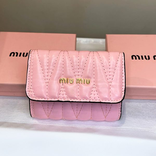Miu Miu Wallet Matelassé Rosa