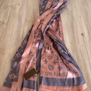 Pashmina Louis Vuitton Rosa y Gris