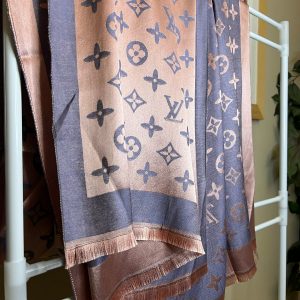 Pashmina Louis Vuitton Rosa y Gris